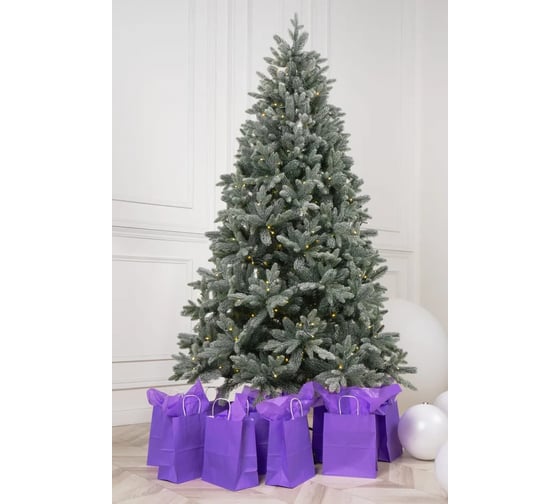 Ель искусственная новогодняя Crystal Trees МОНСЕРРАТ в снегу, с вплетенной гирляндой, 150 см, литая KP62150SL