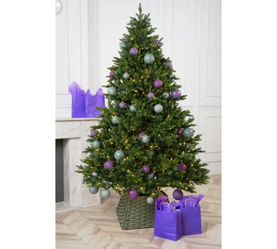 Ель искусственная новогодняя Crystal Trees ТРИУМФ с вплетенной гирляндой, 120 см, литая KP65120L 1