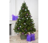 Ель искусственная новогодняя Crystal Trees ТРИУМФ с вплетенной гирляндой, 185 см, литая KP65185L