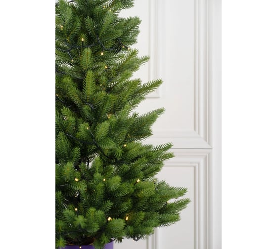 Ель искусственная новогодняя Crystal Trees ТРИУМФ с вплетенной гирляндой, 90 см, литая KP65090L