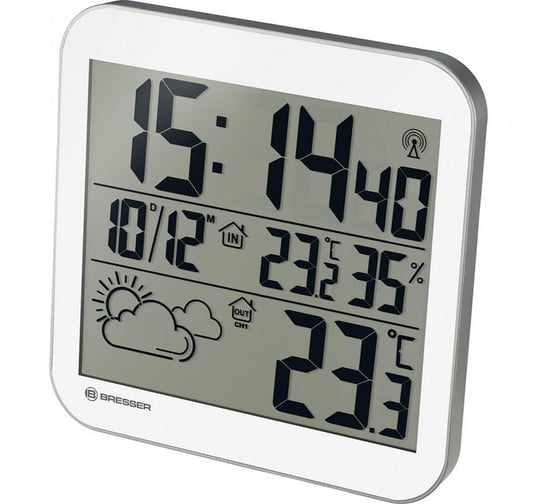 Настенные часы Bresser MyTime LCD, белые 75696