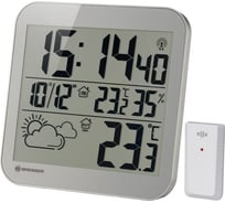 Настенные часы Bresser MyTime LCD, серебристые 75697