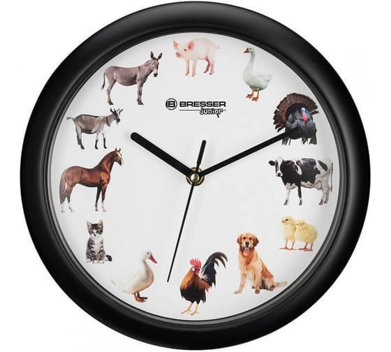 Настенные часы Bresser Junior, 25 см, с животными 75315 1