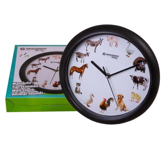 Настенные часы Bresser Junior, 25 см, с животными 75315