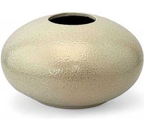 Ваза Сады Аурики V52 Глянец керамика, эллипс, белая/золото, диаметр 18 см, высота 10 см 072335