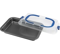 Форма для выпечки и запекания Mallony TAPPO прямоугольная, переносная, с крышкой, 36x23.2x4.3 см 108186