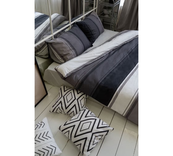 Комплект постельного белья CASADELGUSTO евро, Gradiente de Grafito (Перкаль 200H) 22682