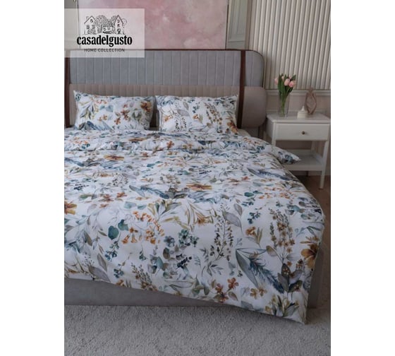 Комплект CASADELGUSTO Campo de Flores евро, сатин Lux 300 TC 22671 1