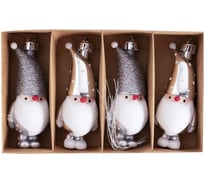 Набор елочных украшений TODI Дед Мороз 9 см, 4 шт., серебристый 806317641649