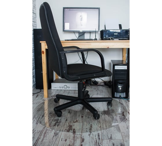 Защитный коврик под кресло BSL-office круглый, прозрачный, поликарбонат, гладкий 1010D10000