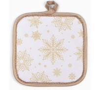 Прихватка Доляна Снежинки золотые 17х17 см, 100% п/э 9446099