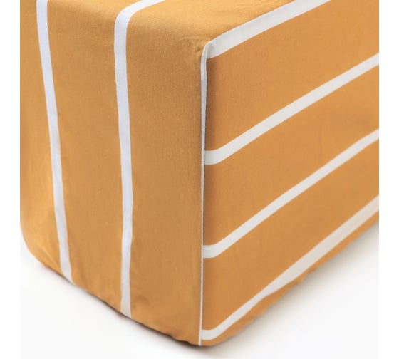 Простыня на резинке Этель 160*200*25 см Mustard stripes, 100% хлопок, поплин, 125 гр/м2 6632203