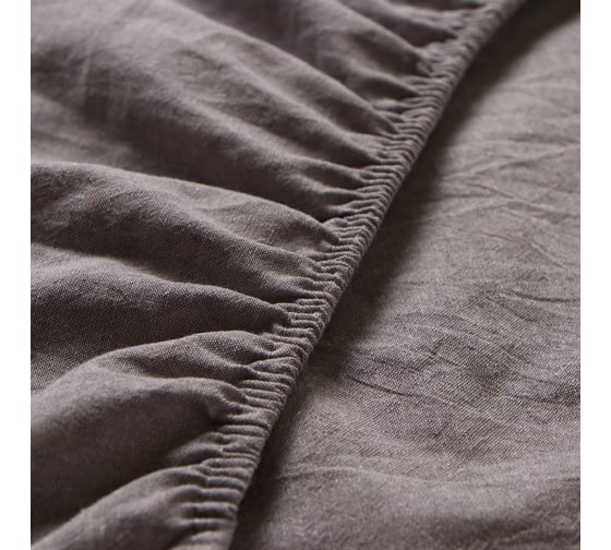 Простыня Этель Denim 160*200*25 см, цв.серый, жатый хлопок, 140 гр/м2, 100% хлопок 10836423