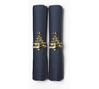 Набор салфеток Этель с декоративными кольцами Сказочная ёлка 40x40 см - 2 шт, 100% хлопок 10836257