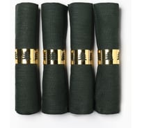 Набор салфеток Этель с декоративными кольцами, Green 40x40 см - 4 шт, 100% лён 10836228