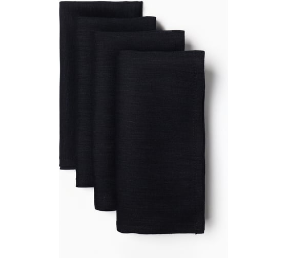 Набор салфеток Этель с декоративными кольцами Dark 40x40 см - 4 шт, 100% лён 10836235 1