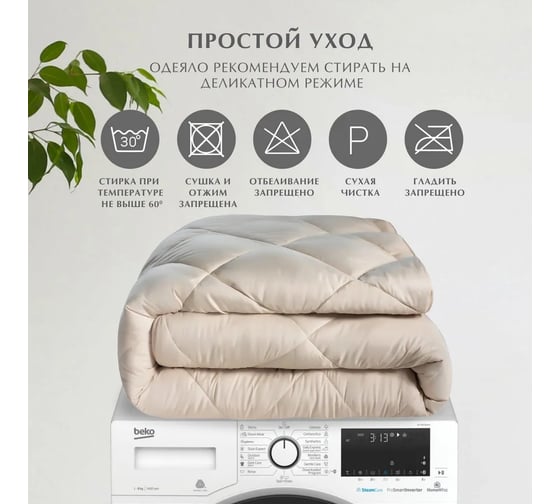 Сверхтеплое одеяло Guten Morgen шерсть верблюжья, микрофибра, Вулсофт, 172x205 см ООИ-вш-172-205