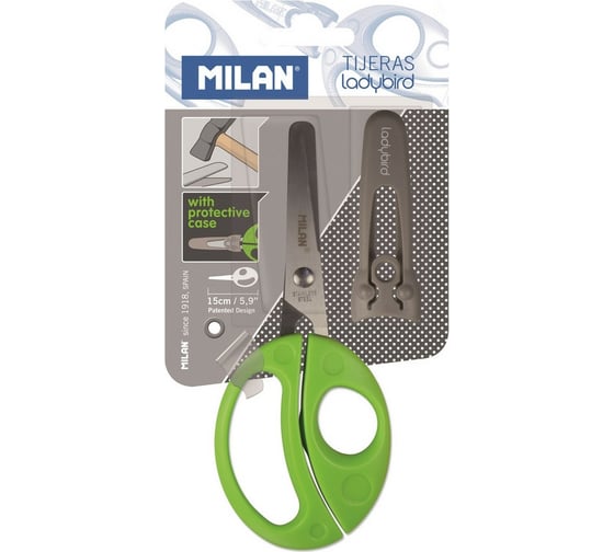 Детские ножницы Milan Ladybird 15 см, цвет салатовый BWM10017 1032929