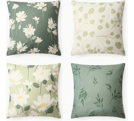 Чехол на подушку Этель Цветение 4 шт, 40*40 см, велюр 100% п/э 10702833