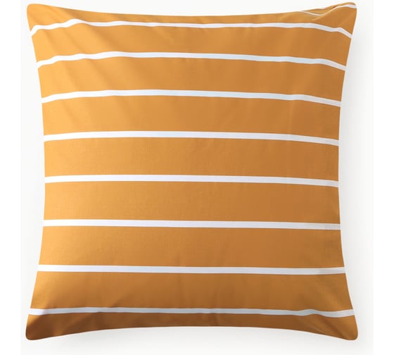 Наволочка Этель Mustard stripes 70*70 см, 100% хлопок, поплин 125 г/м2 10801796