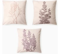 Чехол на подушку Этель Botanic 3 шт, 40*40 см, велюр 100% п/э 10702832