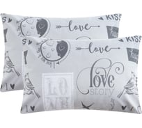 Комплект наволочек Этель Love (вид 2) 50x70 см, 2 шт, 100% хлопок, бязь 6030054
