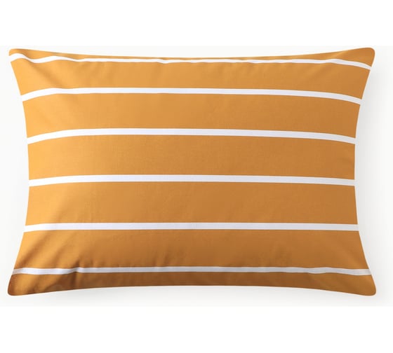 Наволочка Этель Mustard stripes 50*70 см, 100% хлопок, поплин 125 г/м2 10801795