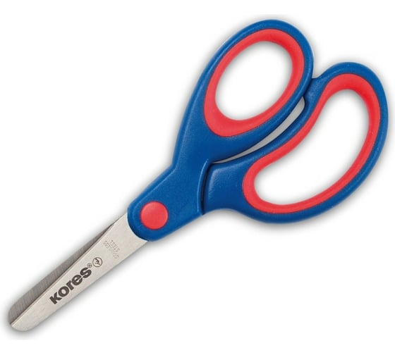 Детские ножницы 6 шт в упаковке Kores Softgrip 13 см с пластиковыми прорезиненными асимметричными ручками 178115