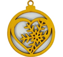 Набор деревянных новогодних елочных украшений МУЛЬТИДОМ (94 мм х 80 мм), набор 6 шт НГ-15.3