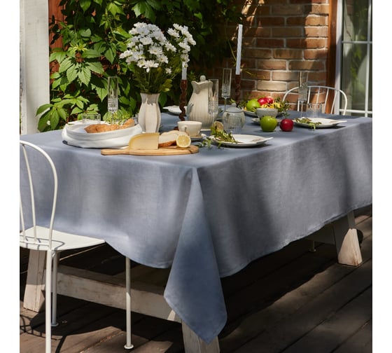 Скатерть Этель Linen collection grey 145x180 см, 100% лен 210 г/кв.м 10610034