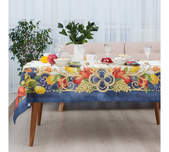 Скатерть Этель Southern fruits 149x182 +/-2 см с ГМВО, 100% хлопок, саржа 190 г/кв.м 7587285