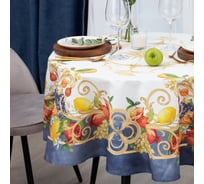 Скатерть Этель Southern fruits диаметр 215 см, 100% хлопок, саржа 190 г/кв.м 7587304