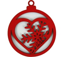 Набор деревянных новогодних елочных украшений МУЛЬТИДОМ (94 мм х 80 мм), набор 6 шт НГ-15