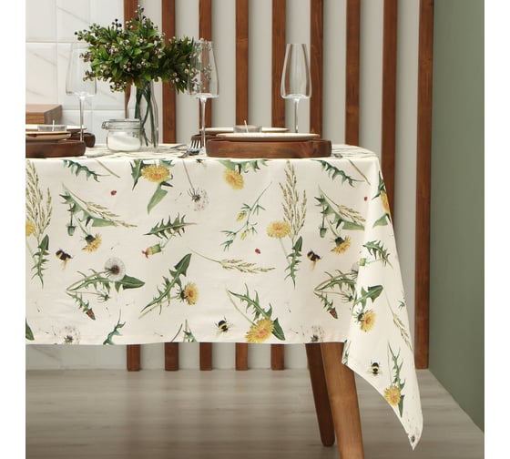 Скатерть Этель Одуванчики 146x180 см, 100% хлопок, саржа 178 г/кв.м 9907915 1