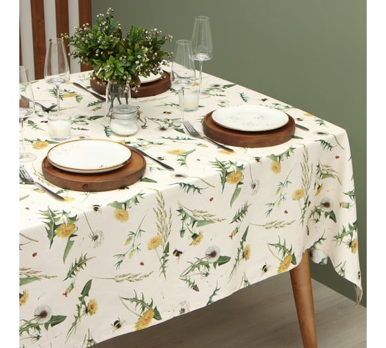 Скатерть Этель Одуванчики 146x220 см, 100% хлопок, саржа 178 г/кв.м 9907916