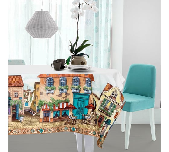 Скатерть Этель Италия 180x150 см, 100% хлопок, саржа 190 г/м2 3184268