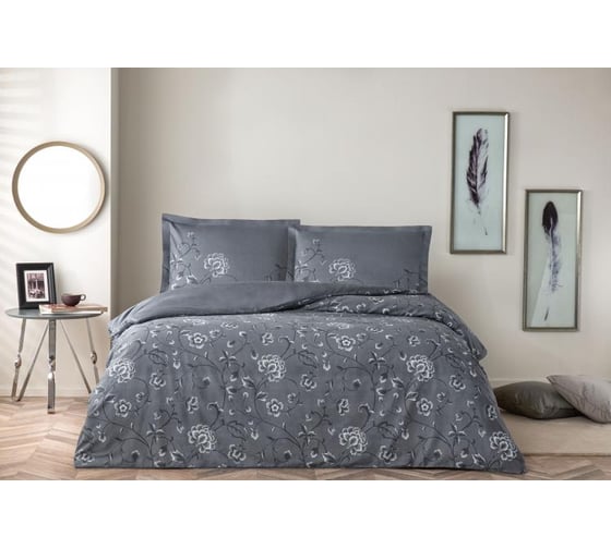 Комплект постельного белья TAC SATEN евро, VIOLETTA, антрацит 3254-06106 1
