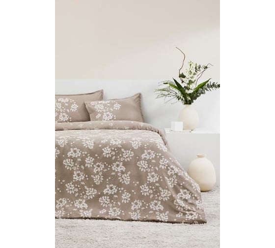 Комплект постельного белья TAC ORGANIK SATEN евро, MARLOWE, коричневый 4660-08885 1