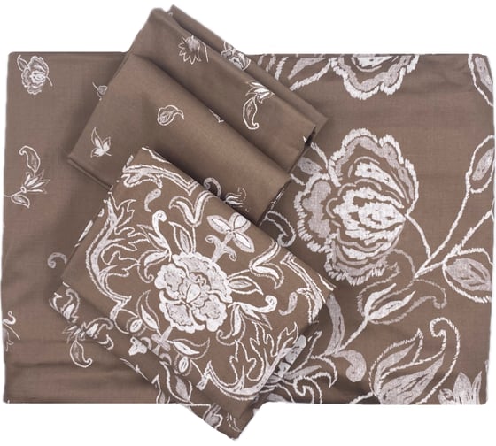Комплект постельного белья TAC SATIN DELUX,евро, PONDA, коричневый 4245-07199