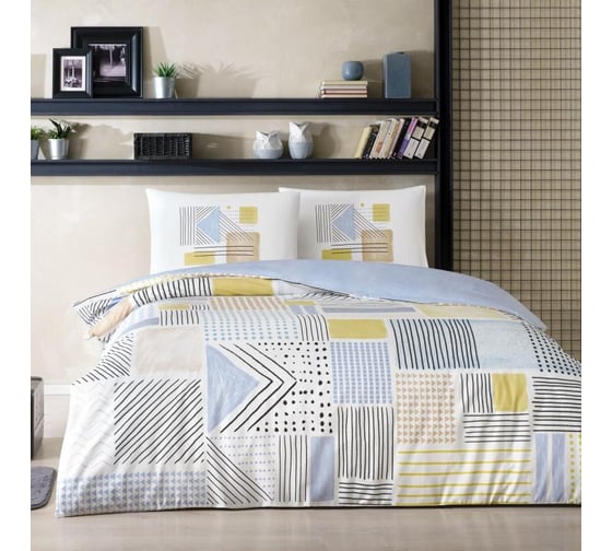 Комплект постельного белья TAC RANFORCE YOUNG евро, HUGO, синий 3518-93960 1