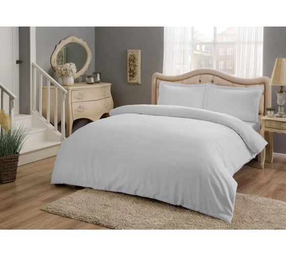 Комплект постельного белья TAC SATEN COLOR DREAMS евро, GRI, серый 4632-09091