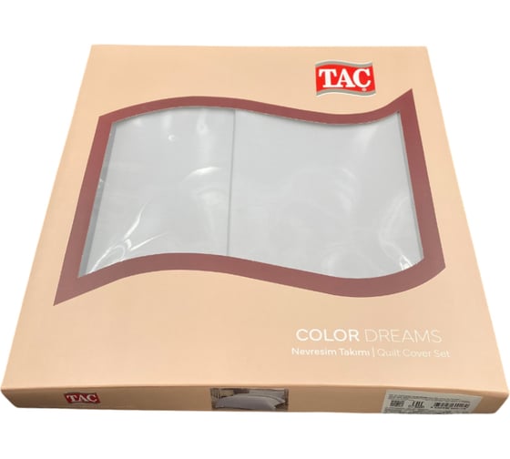 Комплект постельного белья TAC SATEN COLOR DREAMS евро, GRI, серый 4632-09091
