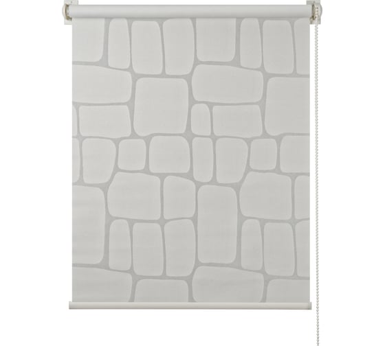 Рулонная штора ПраймДекор Blackout Stone миниролло, белый, 48х170 см 11048053 1