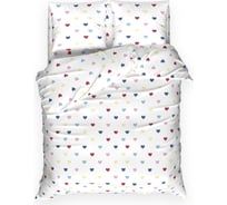 Комплект постельного белья Этель 2 спальный, Сolored Hearts 175*215 см, 200*220 см, 70*70 см 2 шт, поплин 125 г/м2, хлопок 10706925