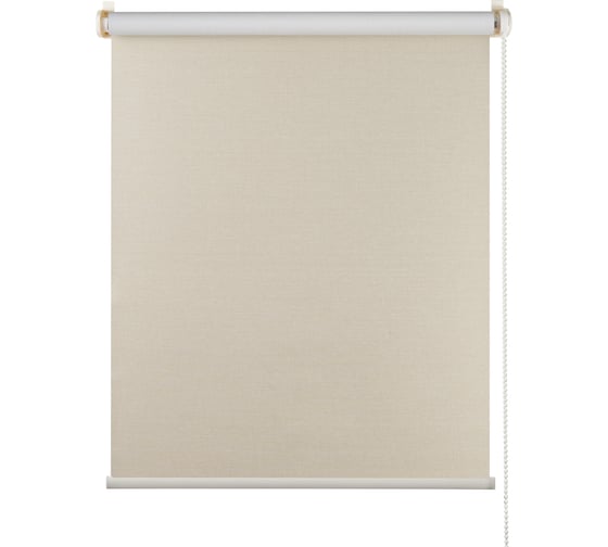 Рулонная штора ПраймДекор Blackout Рогожка миниролло, бланжевая, 57х170 см 8057090 1