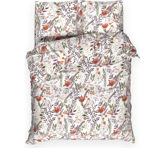 Комплект постельного белья Этель дуэт, Summer bloom 143*215 см 2 шт., 220*240 см, 70*70 см 2 шт, поплин 125 г/м2 10706932 1