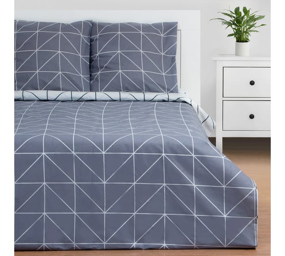 Комплект постельного белья Этель евро, Grey haze 200*217 см, 220*240 см, 70*70 см 2 шт, бязь 125 г/м2 7533794