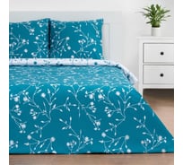 Комплект постельного белья Этель 2 спальный, Flowers (вид 2) 175*215 см, 200*220 см, 70*70 см 2 шт, поплин 125 г/м2 5424332