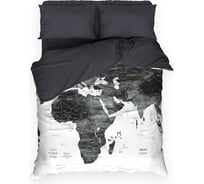 Комплект постельного белья Этель 2 спальный, Geography 175*215 см, 200*220 см, 50*70 см 2 шт, поплин 125 г/м2, хлопок 100% 10706916