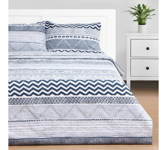 Комплект постельного белья Этель 1.5 спальный, Ethnos 150*215 см, 150*225 см, 50*70± 3 см 2 шт, новосатин 10326526 1